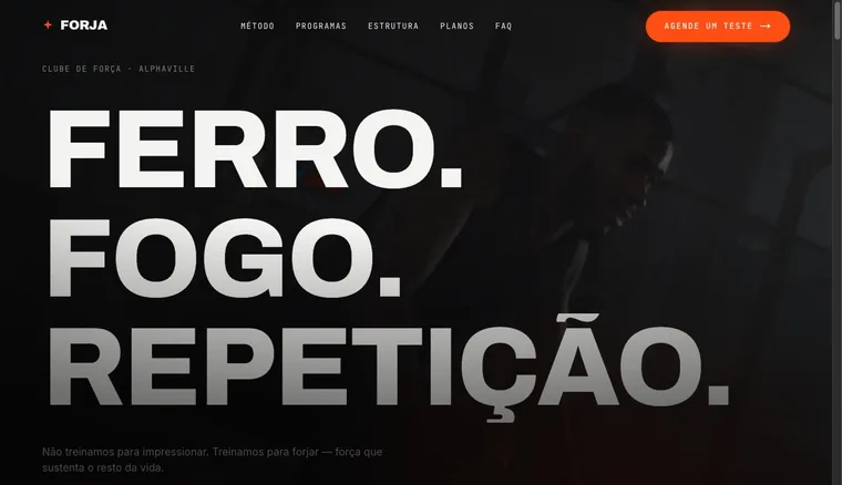 Site da Forja Centro de Treinamento